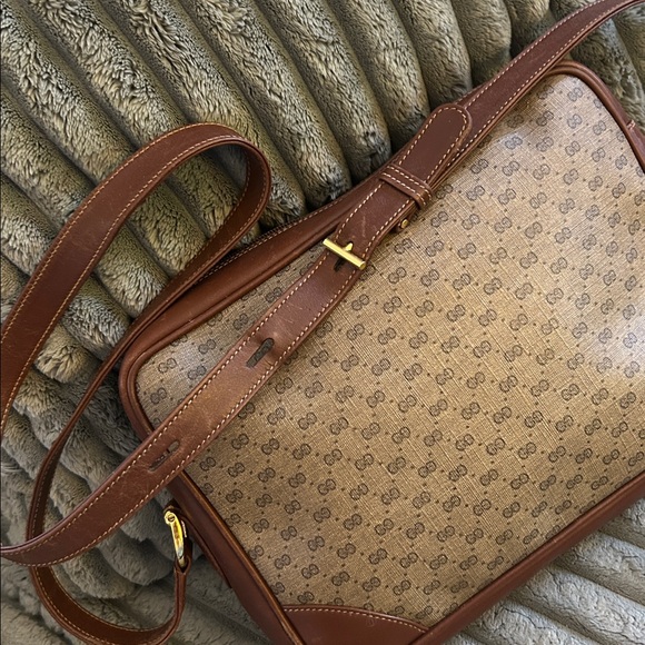 Vintage Gucci Micro GG Purse Monogram Crossbody Bag Coated Canvas Leather - Picture 11 of 17